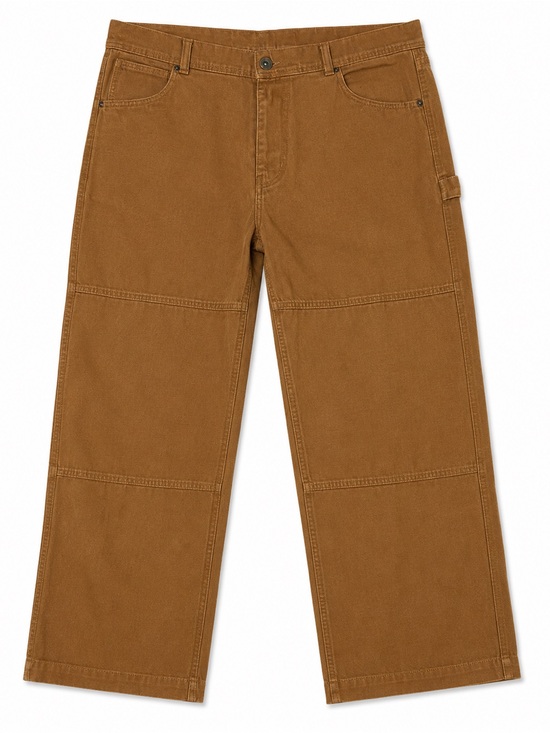No Boundaries Other - No Boundaries Mens Double Knee Carpenter Pants Brown Canvas Workwear vintage